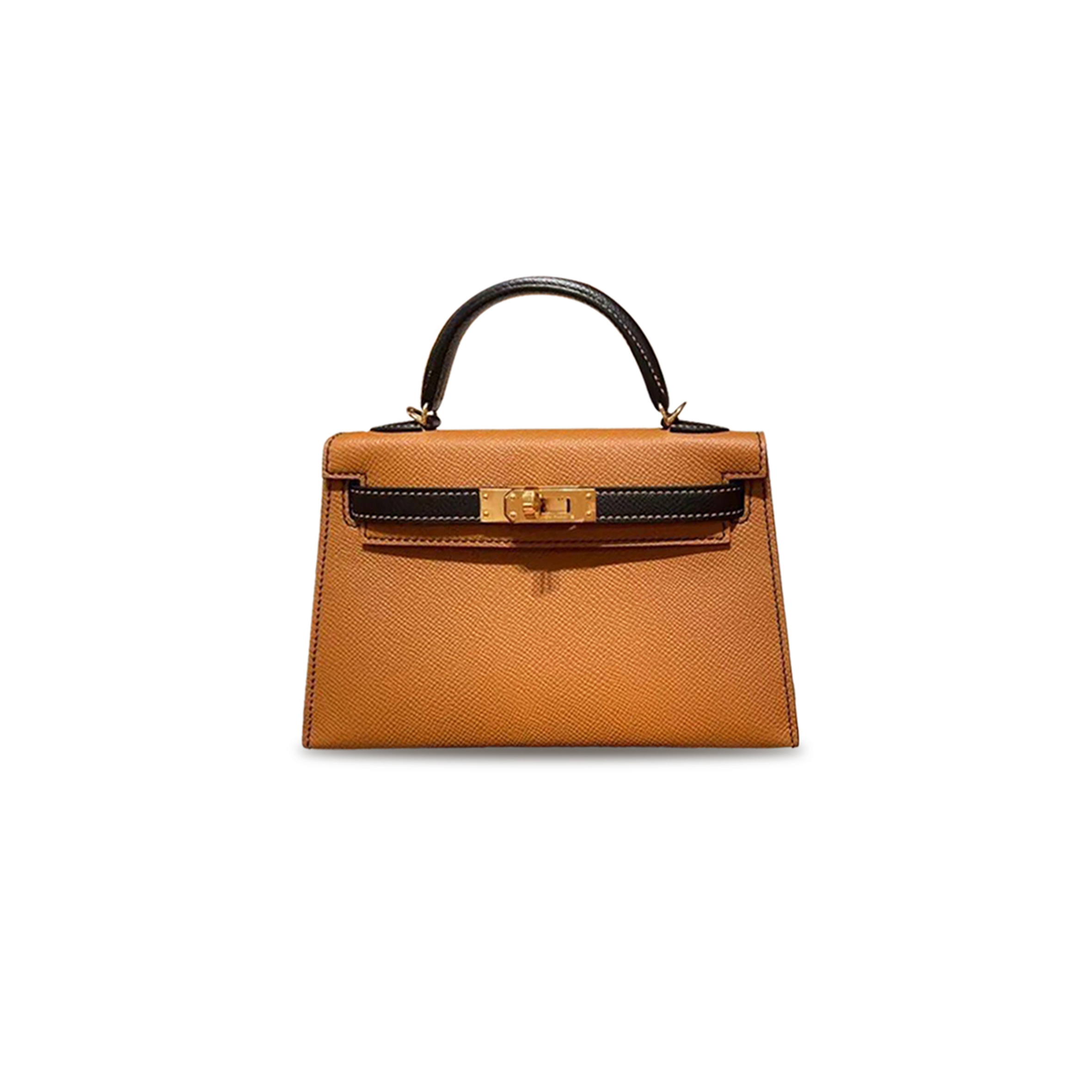 H**mes mini kelly ii epsom golden brown black (19*12*5.5cm)